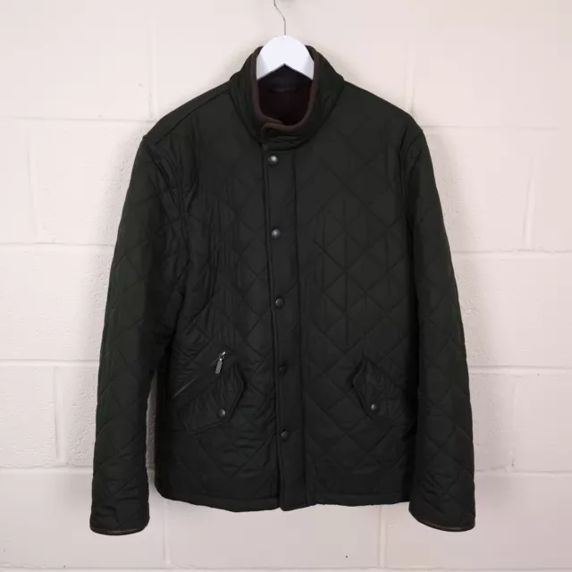 BARBOUR Powell Quilt Jacket Mens M Medium Sage Green Insulated Country Coat