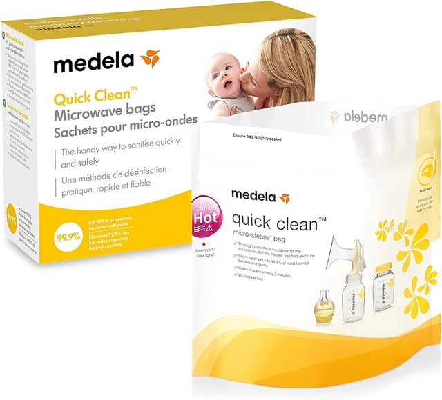 Bolsas de microondas Medela de limpieza rápida - limpieza rápida y conveniente del extractor de leche