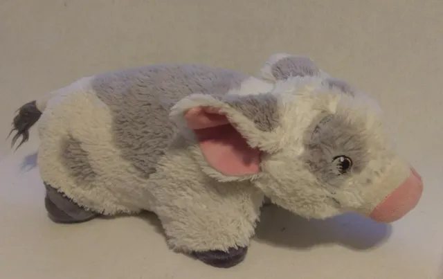 Pillow Pets Disney Moana's Pig Pua 16" Medium Plush (Grey/White) *VGUC*