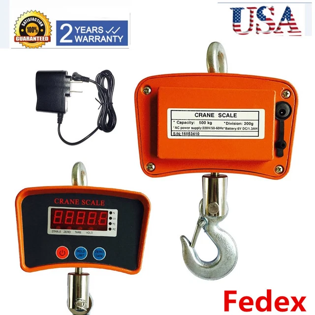 500KG Digital Crane Scale 1000LBS Heavy Duty Industrial Hanging Weight Measure