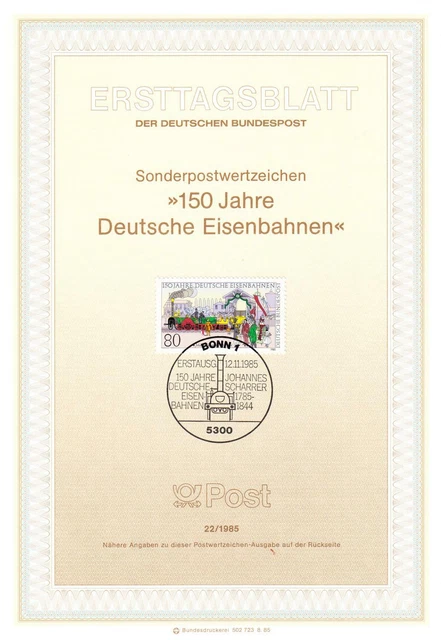 Bund ETB Nr. 22/1985 - 150 Jahre Deutsche Eisenbahnen