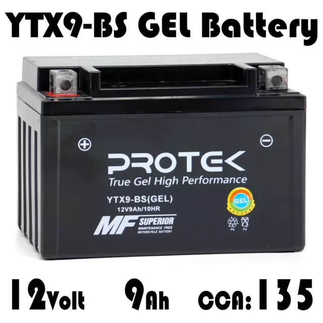YTX9-BS 12V 9Ah GEL Battery for 1998-2018 Kawasaki Ninja ZX6R ZX6RR ZX636 ZZR600