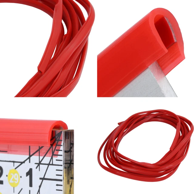 Barra decorativa cinta adhesiva acrílica barra de cedro perfil en U 5 m protección de bordes rojos