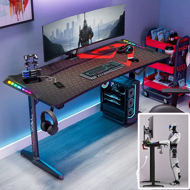HEIGHT ADJUSTABLE GAMING Desk T Shap Professional Gamer Table Office height-adjustable-gaming-desk-t-shap-professional-gamer-table-office
