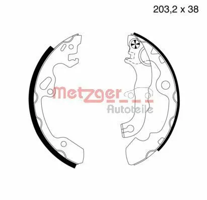 METZGER Ganasce Freno 203,2mm Assale Posteriore Adatto A Ford Focus MG 716