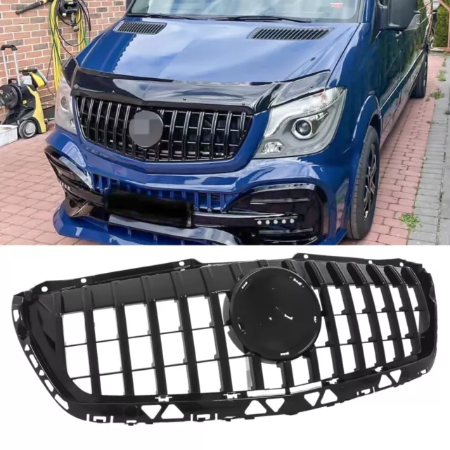 Passt für Den Mercedes Sprinter W906 Facelift Kühlergrill Glanz Schwarz GT Grill