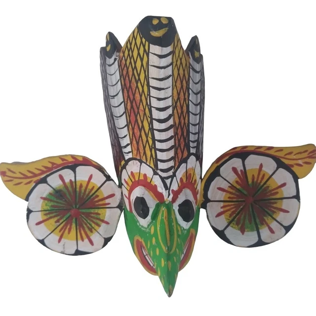 Traditional Wooden Devil Mask Sri Lankan Hand Craved Wall Hanger Hand Craft Gift