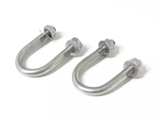 Triumph Tiger Cub H865 Stainless Steel Handlebar Clamp U Bolt, Washers & Nuts x2