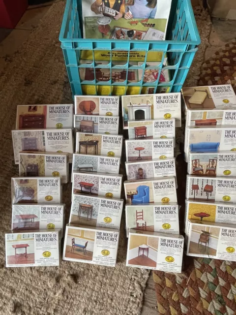 Vintage The House of Miniatures Dollhouse Furniture Lot of 27. Plus 2 Other Kits