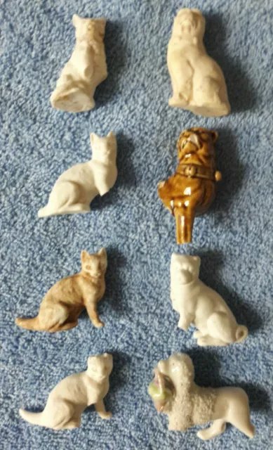Bodenfund 8 x je 2 x 4 antike Porzellan Katzen + Hunde Brüche Basteln Dekoration