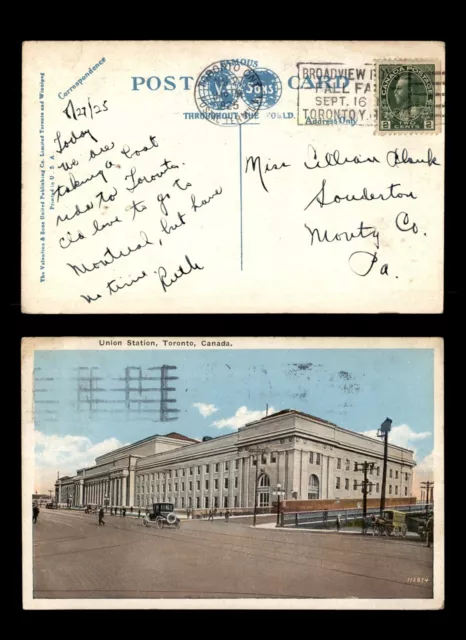 Mayfairstamps Canada . Toronto to Souderton PA Union Station Postcard aaj_00349