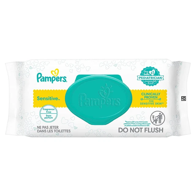 Baby Wipes,  Sensitive Water Based Baby Diaper Wipes, Hypoallergenic and Unscent