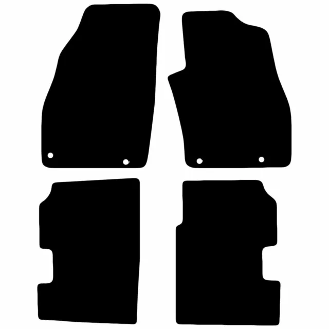 Fiat Punto 2012 - Onwards Fully Tailored Black Car Floor Mats Carpet 4pc Set