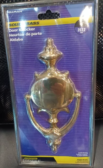 "Llamador de puerta con acabado de latón liso Hillman de 8" ¡ENVÍO GRATUITO!