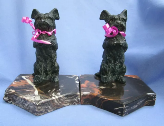 SKYE SILKY PAPILLON TERRIER BRIARD  AUSTRIA bookends 5" dog mark metal figurine