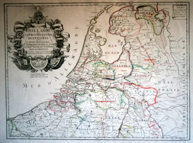 NIEDERLANDE - Landkarte von Danet schönes Original 1720