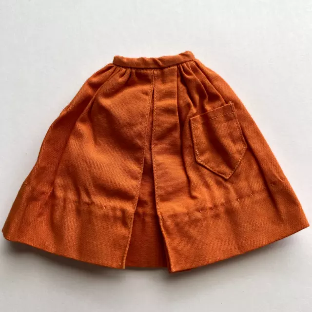 Vintage Barbie Doll Orange Pak Cotton Gathered Skirt Mattel 1960s, Good!,