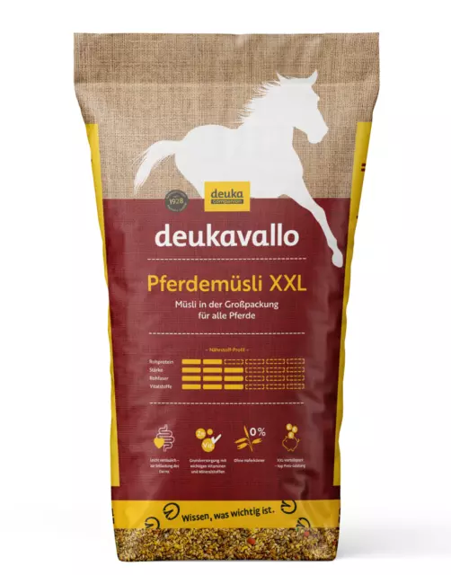 30 kg Deukavallo Pferde-Müsli XXL Pferde-Futter ohne Hafervollkorn Pferdemüsli.