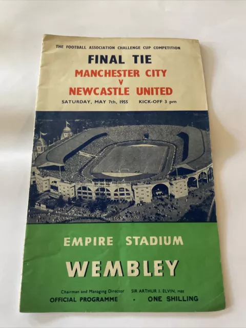 1955 FA Cup Final Manchester City v Newcastle United football programme