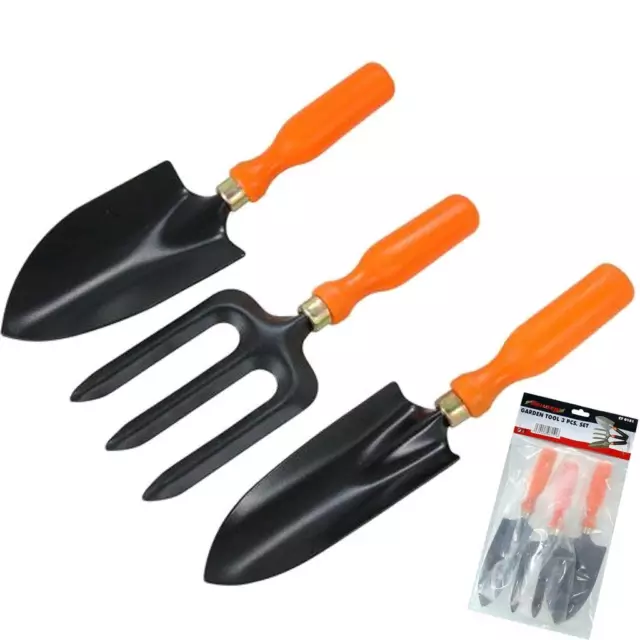 Neilsen 3pc Garden Hand Tool Gardening Kit Trowel Rake Hoe Shovel Set