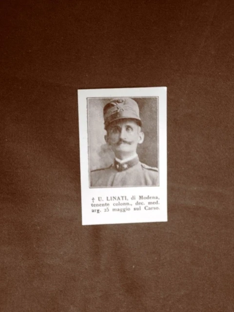 WW1 PRIMA GUERRA mondiale 19141918 Caduto U. Linati di Modena Tenente