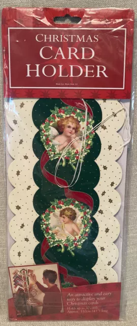 1983 Victorian Style Angles In Wreaths Christmas 30-Card Holder USA Made