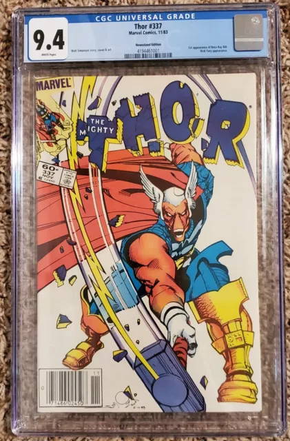 Thor 337 cgc 9.4 Marvel 1983 1st appearance of Beta Ray Bill WHITE pgs NEWSSTAND