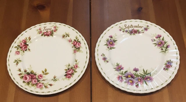 Royal Albert 2 Flower of the Month Plates-8 Inch
