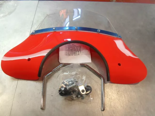 New Vespa Px And Lml T5 Mod Red Wind Fly Screen Windscreen Italian Made