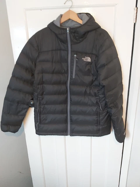 Giacca Puffa nera originale The North Face con cappuccio 550 taglia L