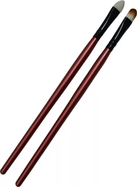 2x Coppia pennelli occhi ombretto pennellino spugnetta sfumatura make up trucco