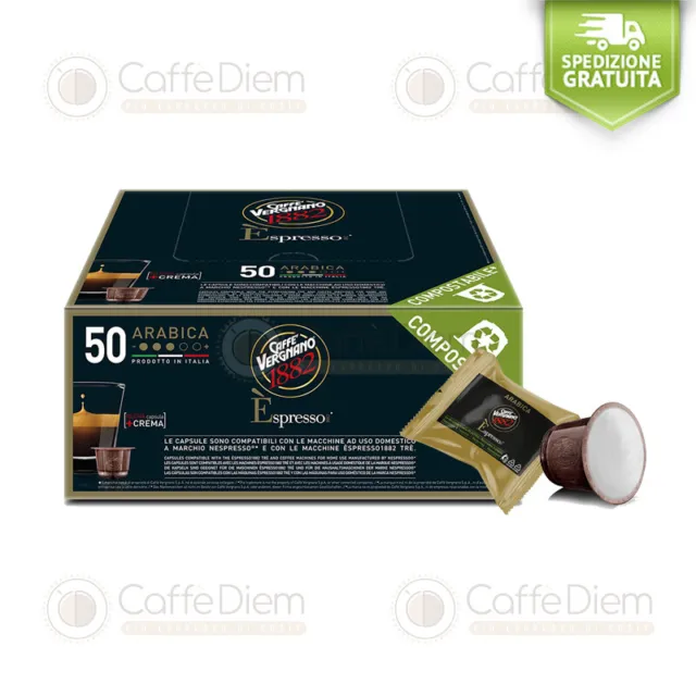Caffè Vergnano 100%Arabica 100 Capsule Cialde Compostabili Compatibili Nespresso