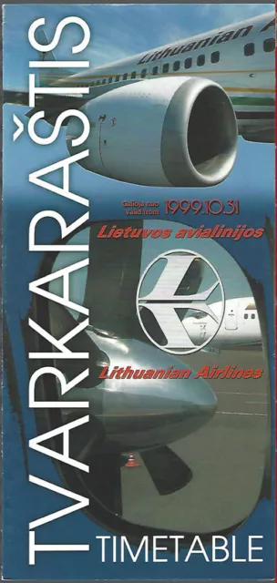 Lithuanian Airlines system timetable 10/31/99 [6111] Buy 4+ save 25%