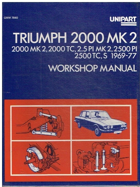 TRIUMPH 2000/TC Mk2  2500PI/TC/S Mk2 & 2.5PI Mk2 1969-77 UNIPART WORKSHOP MANUAL