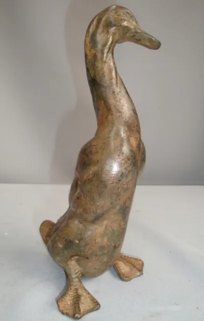 Estatua Pato Ganso Pájaro Fauna Art Deco Estilo Art Nouveau Estilo Bronce sólido
