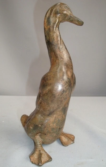 Estatua Pato Ganso Pájaro Fauna Art Deco Estilo Art Nouveau Estilo Bronce sólido