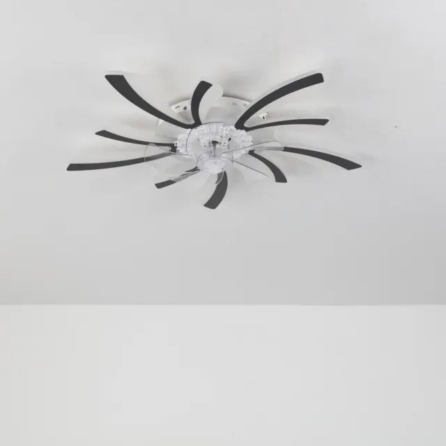 Ceiling Fan With LED Chandelier Lamp Dimmable Wireless Remote Control
