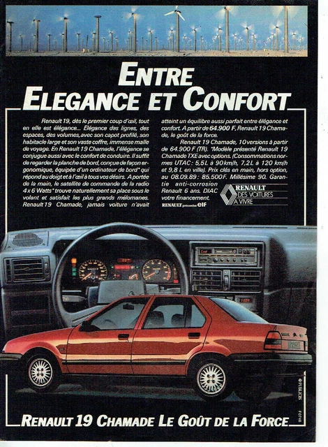 Publicité Advertising 1120  1992  Renault 19  Chamade R19  le gout de la force