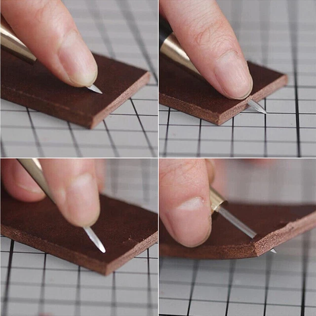 Poinçon Losange 3mm En Acier Avec Poignée En Hêtre - Outil Précis Pour Poinçonnage Cuir Et Artisanat