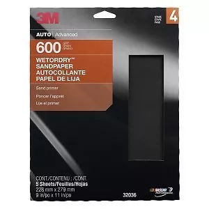 3M Sandpaper Wet or Dry Sheets, P600 grit, 9 x 11 inch, 32036