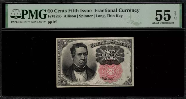 Fr-1265 $0.10 Fifth Issue Fractional Currency - 10 Cents - Graded PMG 55 EPQ