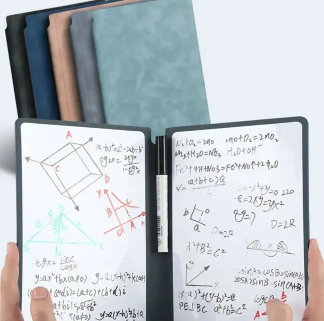 A5 Reusable Whiteboard Notebook Set With Whiteboard Pen Erasing Cloth