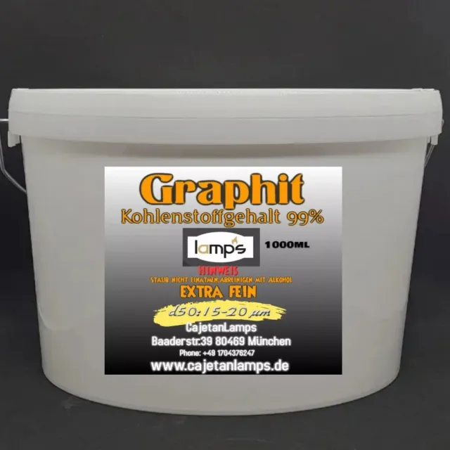 1000ml Graphitpulver 99% superfein 15-20 µm  Eimer Graphit Top Qualität