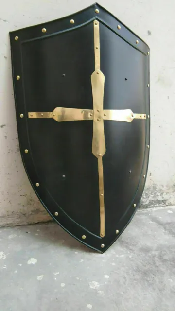 Medieval Battle Armor Shield Hand Forged Gothic Layered Steel Cross Shield