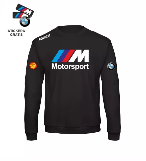 Felpa girocollo style BMW MOTORSPORT ITALIA rally-moto sport + 3 Stickers