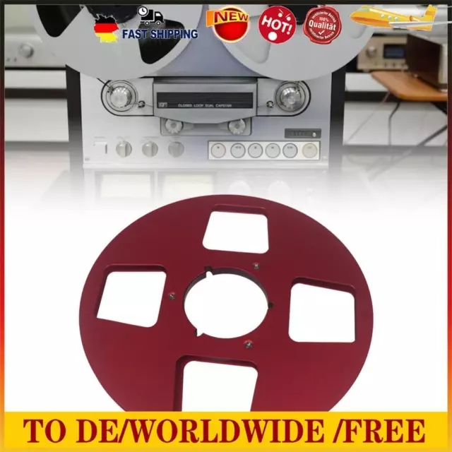 1/4 10.5 Inch Metal Tape Reel Takeup Reel for Reel To Reel Tape Recorder (Red)