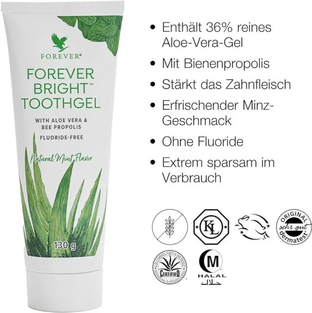 4 + 2 geschenkt - Forever Bright Toothgel® Zahncreme - Aloe Vera - fluoridfrei 3
