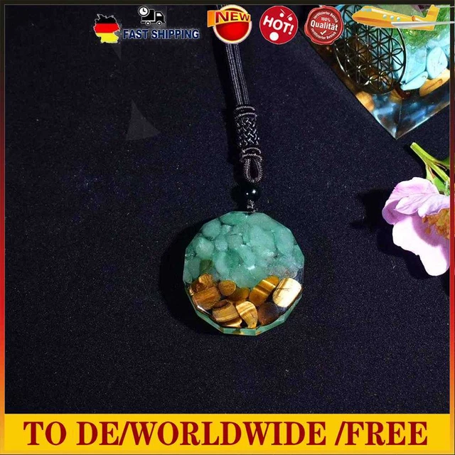 Natural Chakra Orgone Stone Pendant Energy Crystal Necklace Healing Stone Resin