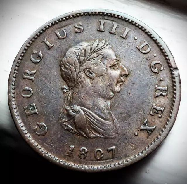 1807 George Iii Half Penny, Very Nice Coin