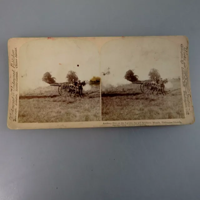 Stereo-Foto Amerikanische Artillerie Stellung Manila 1900 (55065)